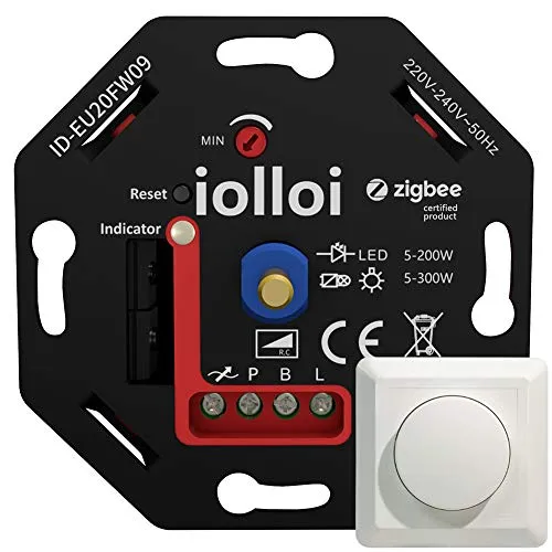 iolloi Zigbee Dimmschalter 230V – Drehdimmer für flexibles Lichtmanagement