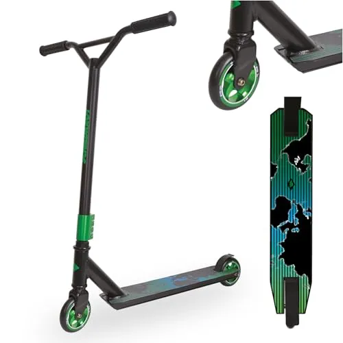 Schildkröt Stunt Scooter Untwist Ocean - Hochwertiger Stunt Scooter für coole Tricks und Stunts, mit robustem Alu-Deck und 100 mm PU Rädern für optimale Leistung. Ideal für junge Sportler!