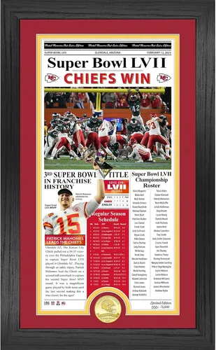 NFL Kansas City Chiefs SuperBowl LVII Photo Mint Münzen Newspaper 50x30cm Bild