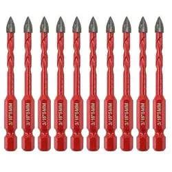 Fliesenbohrer Set 10 Hartmetall 5mm mit Schnellwechsel-Sechskantschaft - Präzises Fliesenbohrer Set mit 10 Hartmetallbohrern, Durchmesser 5 mm. Ideal für Holz, Kunststoff und Keramik – schnell und effizient dank Schnellwechsel-Sechskantschaft. Perfekte Ergebnisse ohne Risse.