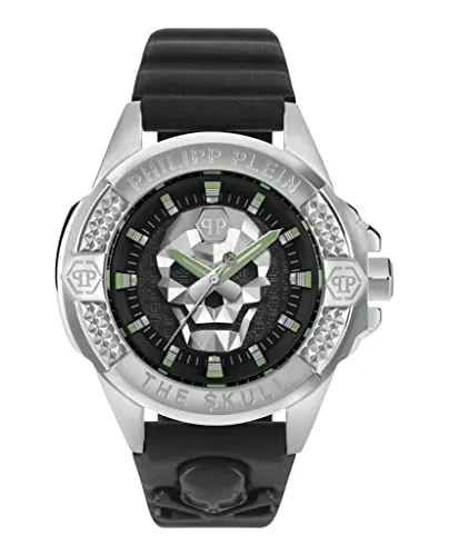 Philipp Plein Herren Armbanduhr The $kull Ø 44 mm - Armbanduhr für Herren, sportlich-luxuriös mit Edelstahlgehäuse und schwarzem Zifferblatt, wasserdicht bis 5 ATM - der perfekte Begleiter für jeden Anlass.