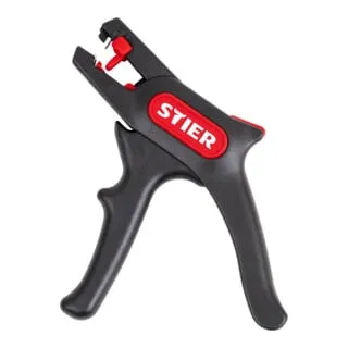 STIER Automatische Abisolierzange 0,2 - 6,0 mm² - Ergonomische und leichte Abisolierzange für präzises Abisolieren von Kabeln. Integriertes Abtastsystem schützt die inneren Leiter. Ideal für Handwerk, Industrie und Heimwerker.