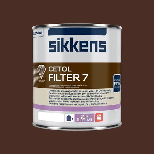 Sikkens 1L Cetol Filter 7-plus, Walnuss - Beizen für Holz mit hoher Lichtdurchlässigkeit, ideal für Fenster und Türen, sorgt für einen eleganten Satin-Finish.