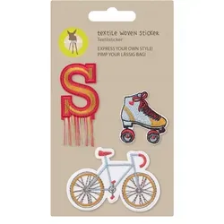 Lässig Textil-Sticker (3 Stk) - Schul Set Unique, Stick on Bike - Grau