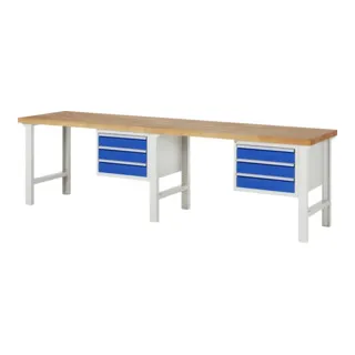 Rau Werkbank 7127A1 – Robuste Arbeitsstation mit 6 Schubladen - Die Rau Werkbank 7127A1 ist ideal für DIY- und Heimwerkerprojekte. Mit massiver Buche-Arbeitsplatte und robustem Stahlgestell bietet sie optimale Stabilität und viel Stauraum.