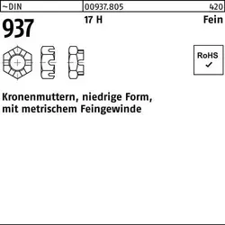 Kronenmutter DIN 937 M 48 x 3 - Niedrige Form mit Feingewinde - Unterlegscheiben für präzise Anwendungen, ideal für die sichere Befestigung in Maschinenbau und Fahrzeugtechnik.