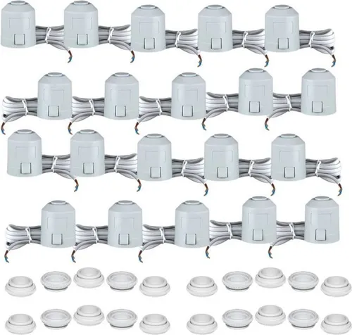 Stellantrieb Fußbodenheizung 24 V AC NC VM - 20 Stück Set - Klima- & Heizgeräte Zubehör, energiesparend mit 2 Watt Betriebsleistung und einfacher Montage durch Schraub- und Stecksystem. Ideal für effiziente Flächenheiz- und Kühlsysteme.