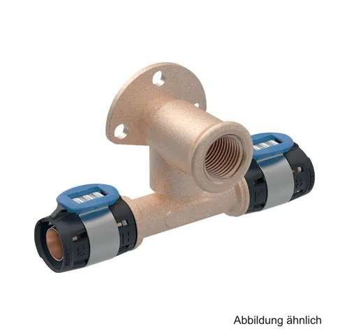 GEBERIT Wasserrohr Geberit FlowFit T-Anschlusswinkel 90°, abgsetzt, 20 mm x 1/2