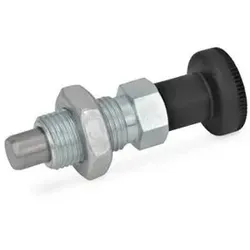 717-10-M16X1,5-BK-ST Rastbolzen, Stahl, mit Knopf, mit und ohne Rastsperre
