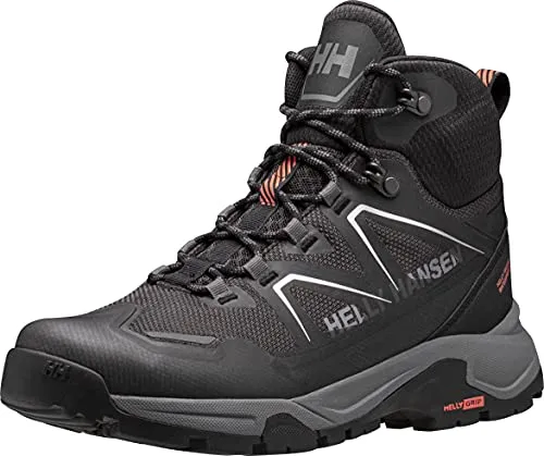 Helly Hansen W Cascade Mid HT black / bright bloom (990) 6 - Wanderschuhe für Damen mit 100 % recyceltem Futter und innovativer HELLY TECH PERFORMANCE Membran für Wasserdichtigkeit und Atmungsaktivität. Ideal für anspruchsvolle Outdoor-Aktivitäten.