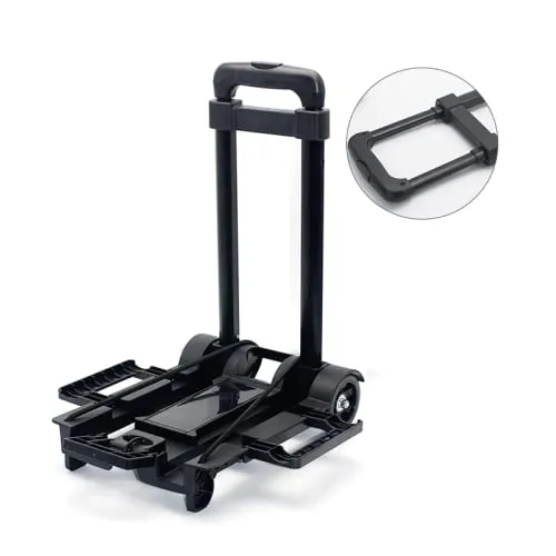 Sackkarre klappbar Aluminium Transport und Handkarre Transportkarre mit ausziehbarem Griff belastbar bis 35 kg inklusive Expanderseil mit Haken für Getränkekisten, Blumenkübel