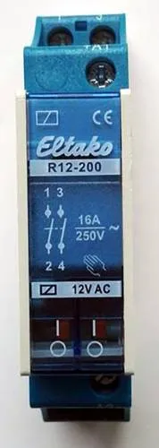 Eltako R12-200-12V Schaltrelais 12V - 2 Schließer 16A/250V AC - Sonstige Elektroinstallationsartikel mit Handbetätigung, 100% Einschaltdauer und hoher Prüfspannung für zuverlässige Steuerung in anspruchsvollen Anwendungen.