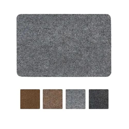 ANRO Teppich Fußmatte Schmutzfangmatte Fußabtreter Fußabstreifer Türvorleger Stribet Größe 40x60cm Carpet Grau