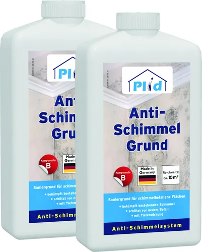 Anti Schimmel 2L - Schimmelgrundierung für 20m² - Hochwertige Schimmelgrundierung für eine effektive Untergrundvorbereitung. Schnelltrocknend und vielseitig einsetzbar auf verschiedenen Oberflächen. Ideal für alle Räume, schützt vor Schimmelbildung.