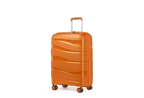 KONO Handgepäck-Trolley 65 cm - Leichter Hartschalenkoffer mit 4 Rollen und TSA Schloss in Orange - Koffer - Robuster und leichter Hartschalenkoffer mit 4 Rollen für müheloses Reisen, ausgestattet mit TSA Schloss für zusätzliche Sicherheit.