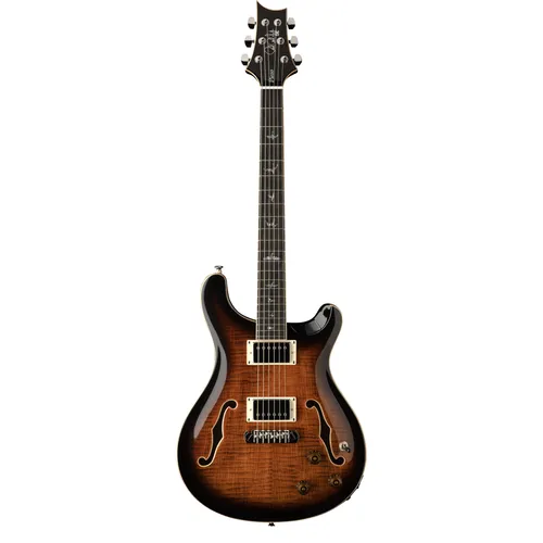 PRS SE Hollowbody II Piezo Orange Tiger Smokeburst E-Gitarre - E-Gitarre der SE-Serie mit Mahagoni-Korpus und Ahorn-Decke, ausgestattet mit PRS 58/15 