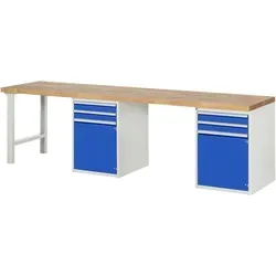 Rau Werkbank 7503A8 – Robuste Arbeitsstation mit Stauraum - Die Rau Werkbank 7503A8 bietet eine massive Buche-Arbeitsplatte und optimale Stauraummöglichkeiten mit 4 Schubladen und 2 Türen. Ideal für DIY-Projekte und handwerkliche Tätigkeiten.