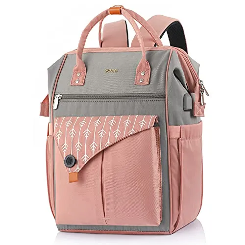 Stylischer Damen Rucksack mit USB-Anschluss - Laptop-Rucksack mit großer Kapazität, wasserabweisendem Material und komfortablem Tragekomfort, ideal für Uni, Freizeit und Job.