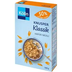 Kölln Müsli Knusper Klassik, 50% weniger Zucker
