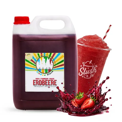 Rainbow Slush Sirup Erdbeere 5 Liter von Hopser Funfood