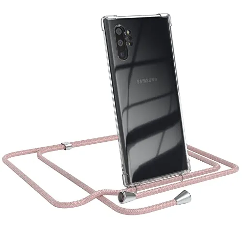 EAZY CASE Handykette kompatibel mit Samsung Galaxy Note 10 Plus Handyhülle mit Umhängeband, Handykordel mit Schutzhülle, Silikonhülle, Hülle mit Band, Stylische Kette mit Hülle, Rosé-Gold