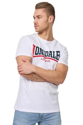 Lonsdale Herren T-Shirt Normale Passform Two Tone, White 5XXL, 113170