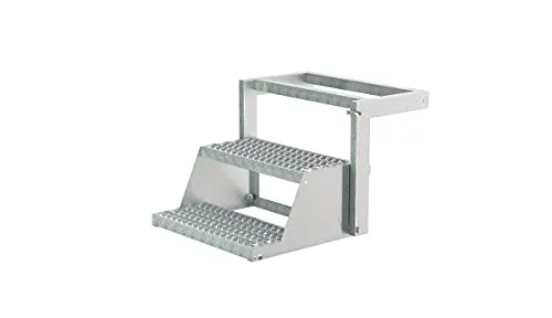 Klappbare LKW Aufstiegsleiter Trittleiter Einstiegsleiter LKW Leiter 2-stufig feuerverzinkt Takler für den sicheren und bequemen Aufstieg auf die Ladefläche