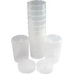 Medi-Inn Schnabelbecher Set 10 Unterteile + 20 Deckel 250 ml transparent