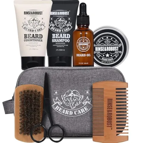 Rinse & Robust Bartpflege Set für Männer 8tlg von Rinse & Robust