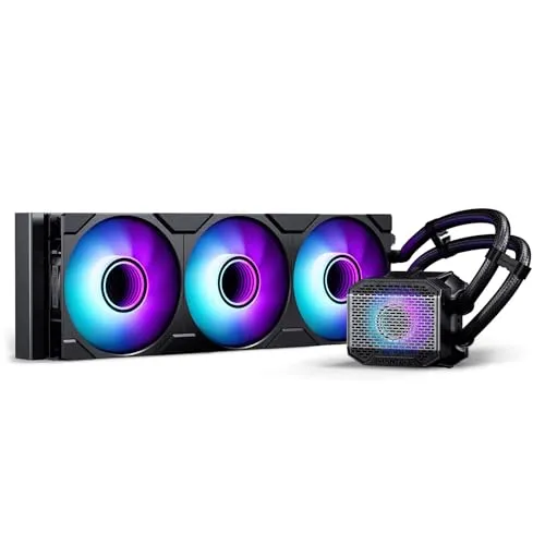 PHANTEKS Glacier One 360M25 Gen2 AiO Wasserkühlung Schwarz – 360mm Radiator, 3x M25 Gen2 D-RGB Lüfter, Pumpe mit 20 dB(A), VRM Lüfter, PWM, optimierter Airflow, langlebige Schläuche, RGB-Steuerung