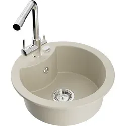 Mexen Diego Granit-Spüle mit Mischbatterie Duero, Beige