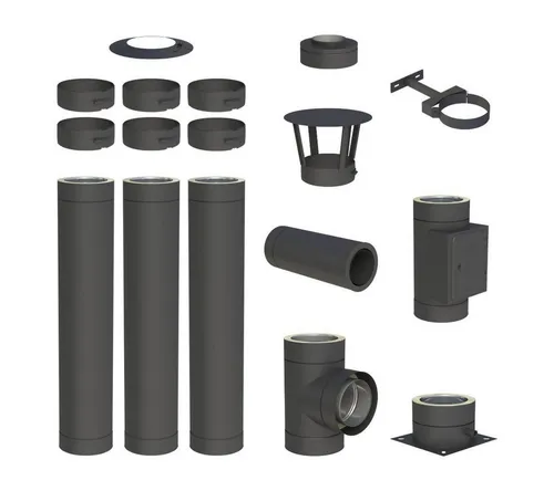 Produktbild Jeremias Schornstein Komplettset 3,8 m Ø130 mm DW-Black