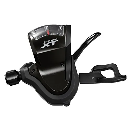 Shimano Deore XT Trekking SL-T8000 Schalthebel 3-fach Schwarz - Hochwertiger Rapidfire Plus Schalthebel für präzise Kettenschaltungen, ideal für Trekking-Fahrten und ausgestattet mit Innenzug für einfachen Einbau.
