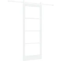 vidaXL Schiebetür Weiß 83 x 211 cm aus Kiefernholz und Glas von vidaXL