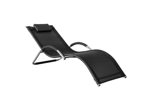 SoBuy Gartenliege OGS38 - Entspannen im Garten - Liegen im Freien: Elegante Sonnenliege aus Metall und Kunstfasergewebe, ideal für Garten oder Balkon, belastbar bis 100kg und in mehreren Farben erhältlich.