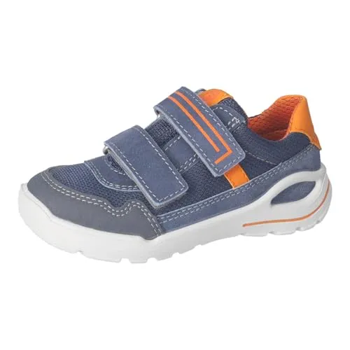 Ricosta Sandale RIDER - Atmungsaktive Kinder-Sandale in Blau/Orange, Größe 32 - Babysneakers – Die Ricosta Rider Sandale bietet atmungsaktives Leder, einen praktischen Klettverschluss und ein ergonomisches Fußbett für optimalen Komfort und Unterstützung beim Spielen.