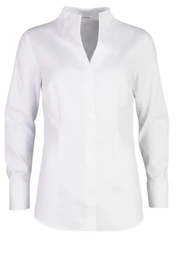 Seidensticker Damen City Langarm Slim Fit Bluse in Weiß, 46 EU