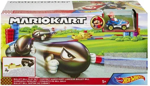 Hot Wheels GKY54 Mario Kart Bullet Bill Beschleuniger Playset + Auto NEU & OVP