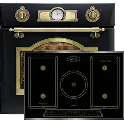 Kaiser Herd-Set Retro Elektro Backofen EH 6355 EM + KCT 7797 FI Em Induktions Kochfeld 77 cm - Backöfen mit 67L Volumen und 8 Multifunktions-Einstellungen, inklusive selbstreinigender Katalyse und Infrarotgrill für perfekte Grillresultate. Ideal für anspruchsvolle Hobbyköche!