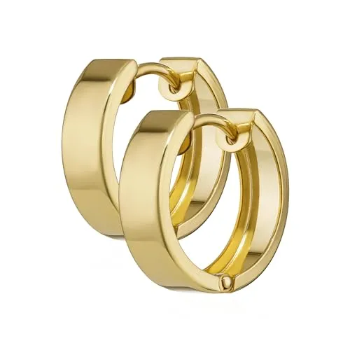 NKlaus Ohrringe Gold - Gelbgold 333 Creolen, Klappcreolen für Damen - Elegante 333 Gelbgold Klappcreolen, leicht und komfortabel für den täglichen Gebrauch, ideal für jede Gelegenheit.