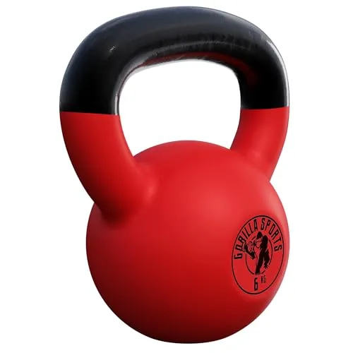 GORILLA SPORTS® Kettlebell - 2-32 kg, Bodenschonend und Vielseitig für Fitness - Kettlebells mit Vinylbeschichtung für sicheren Einsatz, ideal für Krafttraining und vielseitige Übungen, perfekt für Ihr Heim-Fitnessstudio.