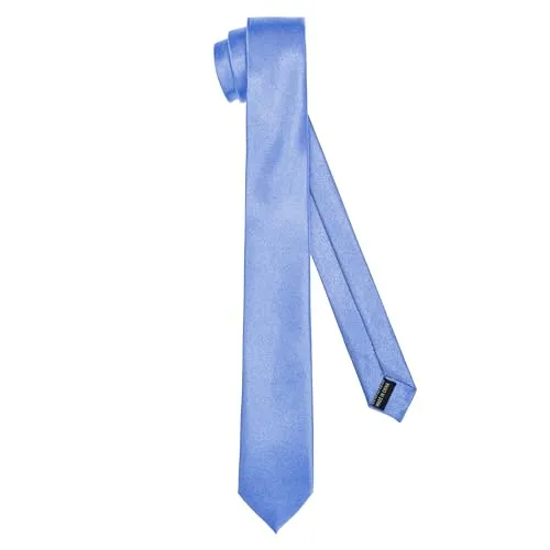 Ladeheid Klassische Herren Krawatte, glänzend, Perfekt für Büro & Festlichkeiten, Vielfältige Farben - Ideal für Geschäftsmeetings, Hochzeiten TMS-6 (150cm x 6cm, Blau)