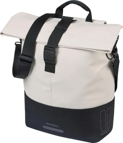 Basil Cove Fahrradtasche Gepäckträger – Wasserdicht & Reflektierend – 14-16L - Moderne Fahrradtasche für Gepäckträger mit 14-16L Stauraum, ideal für Einkäufe oder Freizeit. Wasserabweisender Faltverschluss schützt vor Regen. Praktisch mit abnehmbaren Schulterriemen und reflektierenden Details für mehr Sicherheit.
