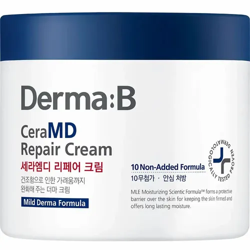 DERMA:B CeraMD Repair Cream – Intensive Pflege für trockene Haut - Bodylotion mit innovativer Cerapanthe-Schutzformel, die Ceramide, Panthenol und Madecassoside kombiniert. Stärkt die Hautbarriere, lindert Irritationen und spendet langanhaltend Feuchtigkeit.