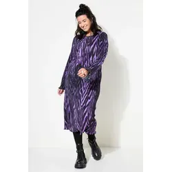 Studio Untold Jerseykleid Plissee-Midikleid Slim Shape Alloverprint Langarm lila 46/48