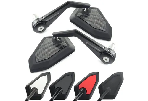 Area1 Motorradspiegel Lenkerenden - Rückspiegel Set (Rechts+Links) - Motorradzubehör mit modernem Design in Schwarz, ideal für optimale Sicht und Sicherheit auf der Straße. Inklusive Montageanleitung für einfache Installation.