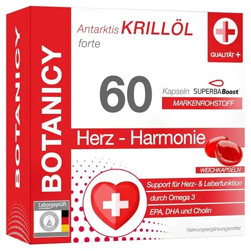 Omega 3 Krillöl Kapseln - Antarktis Krillöl Forte - Essentielles Krillöl mit über 1000mg hochdosiertem Krill-Öl pro Kapsel. Unterstützt Herz- und Leberfunktion, nachhaltig aus dem sauberen Meer der Antarktis.