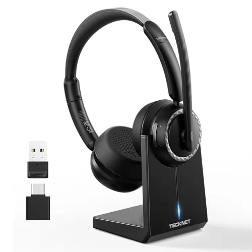 TECKNET V5.3 Bluetooth Headset mit AI Geräuschunterdrückung von TECKNET