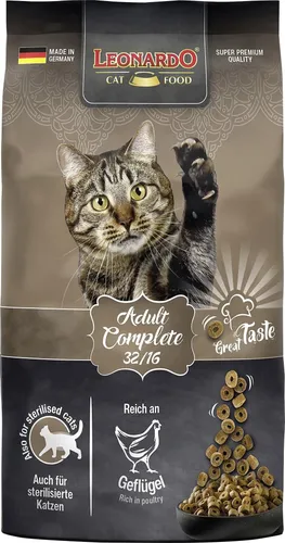 LEONARDO Katzenfutter Adult Complete 32/16, 300g Beutel, Trockenfutter für ausgewachsene Katzen Aller Rassen ab 1 Jahr, Made in Germany