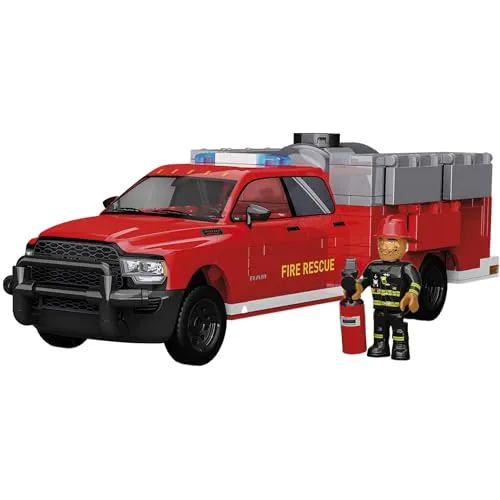 COBI 24612 RAM 3500 Feuerwehr Pickup - Konstruktionsspielzeug für Kinder ab 6 Jahren, detailgetreues Feuerwehrfahrzeug aus hochwertigem Kunststoff, kompatibel mit LEGO.